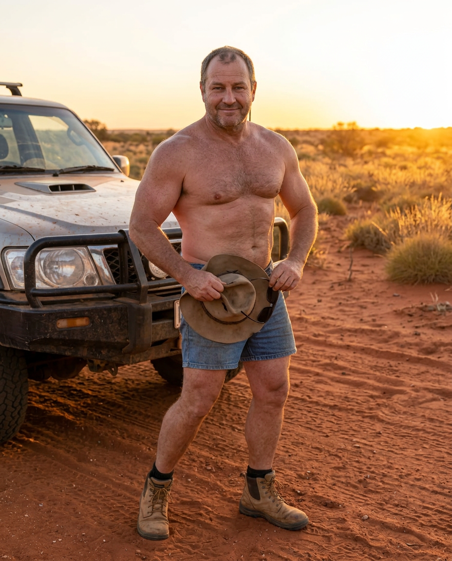 Placeholder: the recipient as an outback adventurer